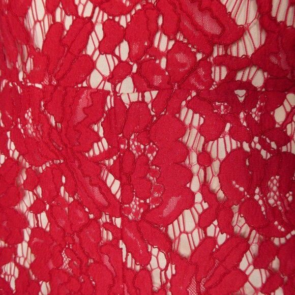 Missguided Red Lace Halter Romper Lined Floral Sz8 - Picture 6 of 12